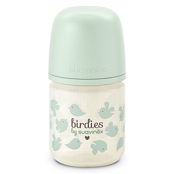 Biberon Verre Tétine Symétrique SX Pro Birdies Vert - 120 ml