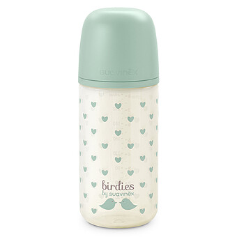 Biberon Verre Tétine Symétrique SX Pro Birdies Vert - 240 ml