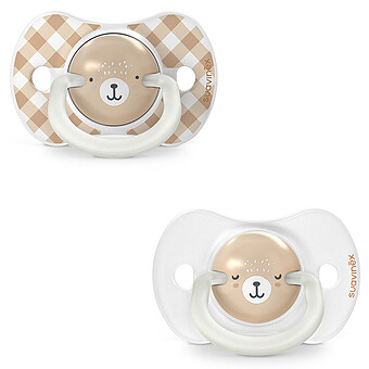 Lot de 2 Sucettes Symétriques SX Pro Night & Day Wild and Free Marron - 6/18 Mois