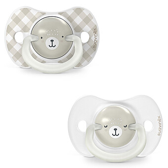 Lot de 2 Sucettes Symétriques SX Pro Night & Day Wild and Free Gris - 0/6 Mois