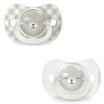 Lot de 2 Sucettes Symétriques SX Pro Night & Day Wild and Free Gris - 6/18 Mois