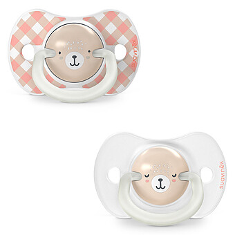 Lot de 2 Sucettes Symétriques SX Pro Night & Day Wild and Free Rose - 6/18 Mois