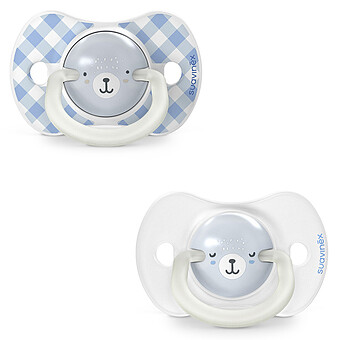 Lot de 2 Sucettes Symétriques SX Pro Night & Day Wild and Free Bleu - 0/6 Mois