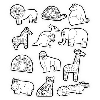 Autocollants à Colorier - Animaux