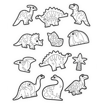 Autocollants à Colorier - Dinosaures