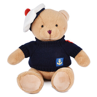 Peluche Ours Marin avec Pull Marine 
