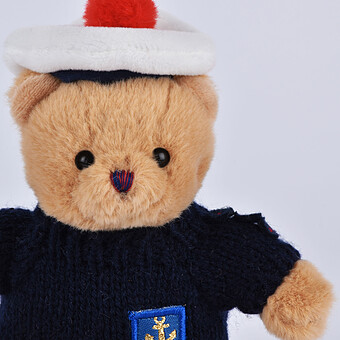 Porte-clés Peluche Ours Marin avec Pull Marine