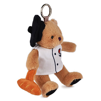 Porte-clés Peluche Ours Chef avec Baguette