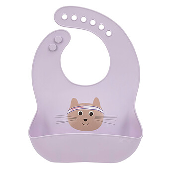 Bavoir en Silicone Tiny Team - Chat