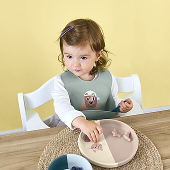 Bavoir en Silicone Tiny Team - Chien