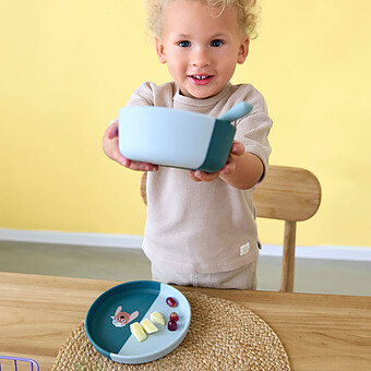 Assiette en Silicone Tiny Team - Chien