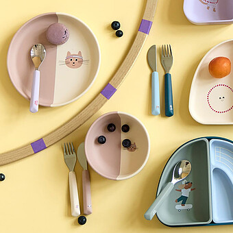 Lot de 3 Couverts Tiny Team - Chat 