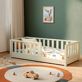 Lit au Sol Sonho Mini Blanc Perle - 70 x 140 cm