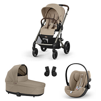 Poussette Trio Balios S Cadre Taupe - Siège Auto Cloud G Plus i-Size - Nacelle S Lux - Almond Beige
