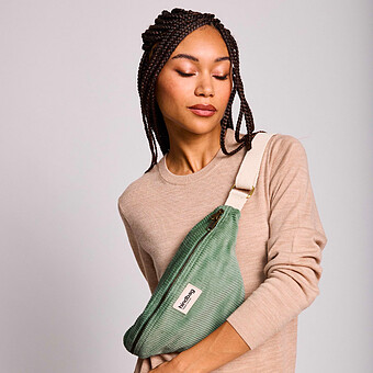 Sac Banane Olivia - Velours Vert d'Eau