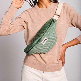 Sac Banane Olivia - Velours Vert d'Eau