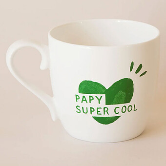 Mug Coeur Vert Sapin - Papy Super Cool