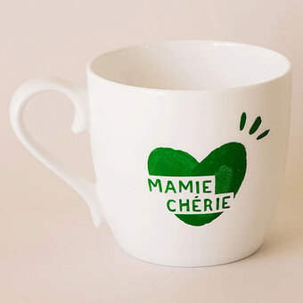 Mug Coeur Vert Sapin - Mamie Chérie