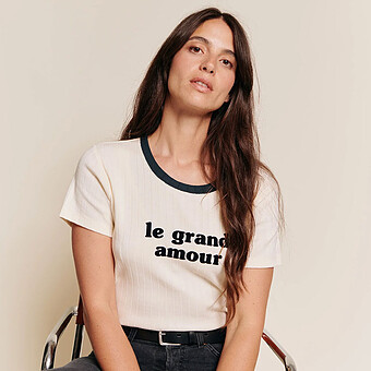 T-shirt Le Grand Amour Crème Femme - S
