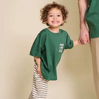 T-shirt Papa Love Club Spinach Enfant - 6 Mois 
