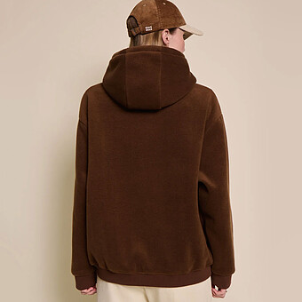 Hoodie Polaire Recyclée We Are Family Chocolat - XL