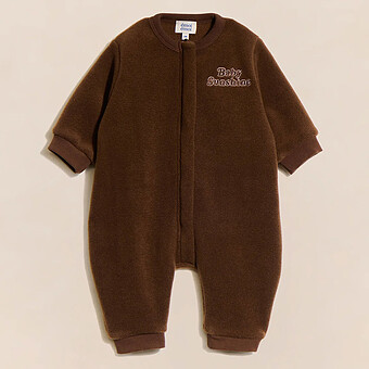 Mini Combinaison Polaire Recyclée Baby Sunshine Chocolat - 3 Mois