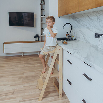 Tour de Cuisine Pliante en Bouleau - Naturel