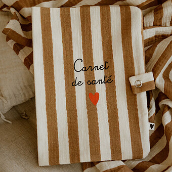 Protège-carnet de Santé - Rayures Larges Carnet de Santé