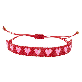 Bracelet en Perle Amour - Rouge et Rose