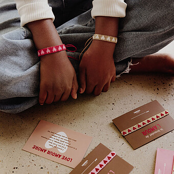 Bracelet en Perle Amour - Rouge et Rose