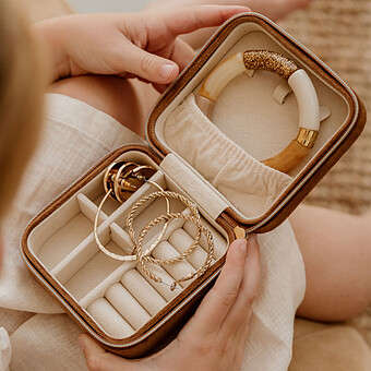 Boîte à Bijoux - Chocolat Coeur Beige