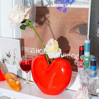 Vase Love Coeur Rouge