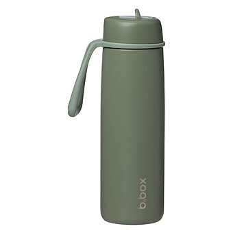 Gourde Isotherme avec Paille Flip Top Olive - 690 ml 
