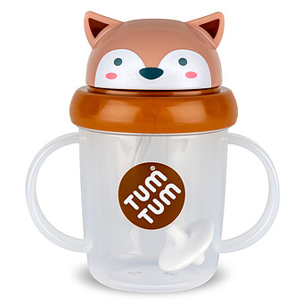 Tasse Anti-fuites et Paille Lestée Renard - 200 ml