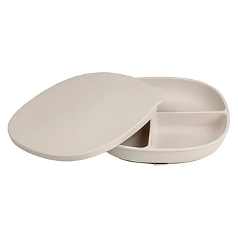Assiette Compartimentée à Ventouse et Couvercle - Latte