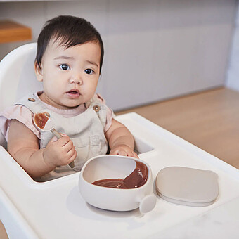 Bol à Ventouse et Couvercle - Latte