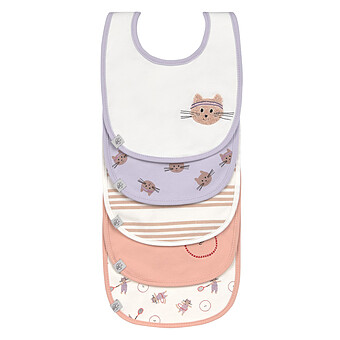 Lot de 5 Bavoirs Eponge Tiny Team Chat - 3/18 Mois