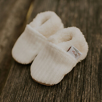 Chaussons Velours Ecru - 22/23