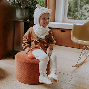 Bonnet Velours Ecru - 0/3 Mois