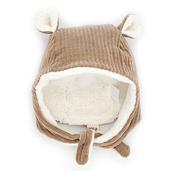 Bonnet Velours Taupe - 3/9 Mois