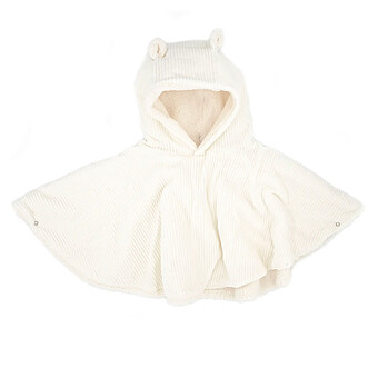 Poncho Velours Ecru