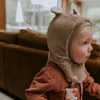 Cagoule Velours Taupe - 2/4 Ans