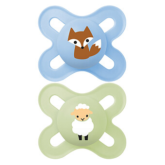 Lot de 2 Sucettes Original Naissance Renard et Mouton - 0/2 Mois