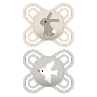 Lot de 2 Sucettes Perfect Lapin et Oiseau - 0/2 Mois