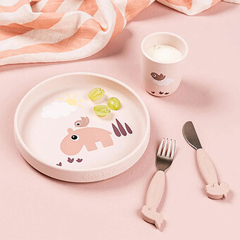 Assiette Stick & Stay - Playground Rose