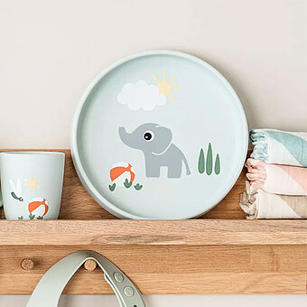 Assiette Stick & Stay - Playground Bleu