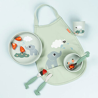 Coffret Repas 3 Pièces Stick & Stay - Elphee Vert