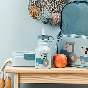 Gourde Inox Tiny Farm Bleu - 350 ml 