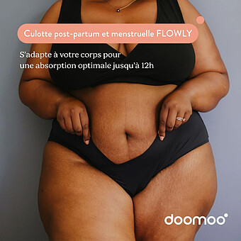 Culotte Post-partum et Menstruelle Flowy Black - L/XL/XXL