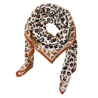 Big Foulard Dupatta Léopard - Rust